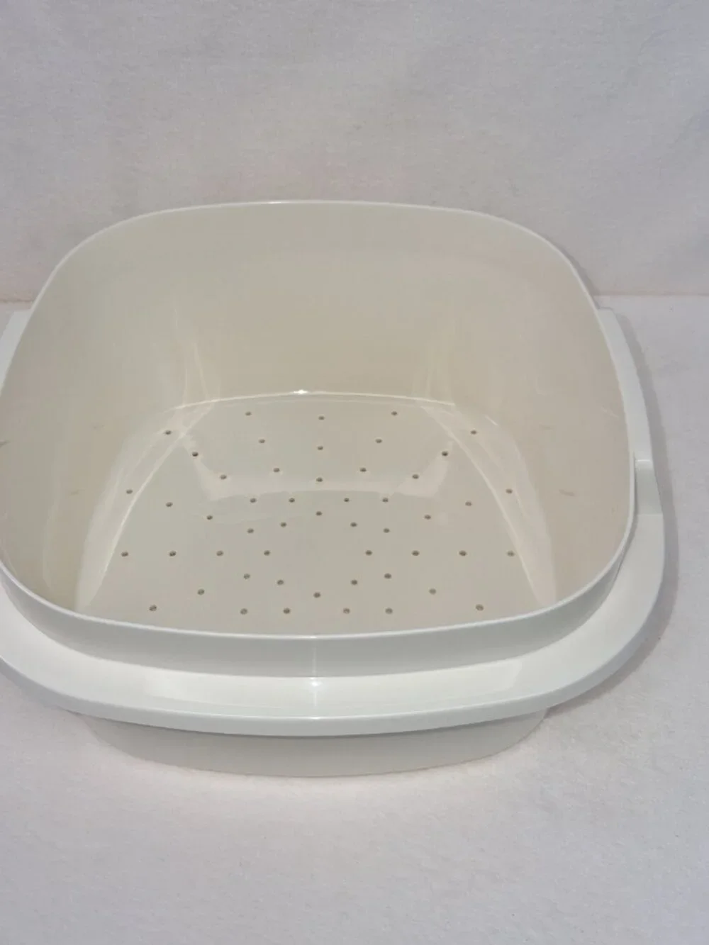 Tupperware Vintage Square Multi‎ Server Microwave Steamer Teal & Ivory 3 Pieces
